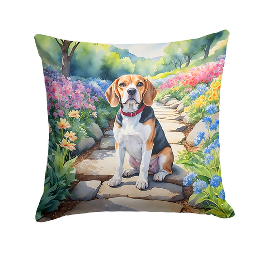 Buy this Beagle Spring Garden Throw Pillow