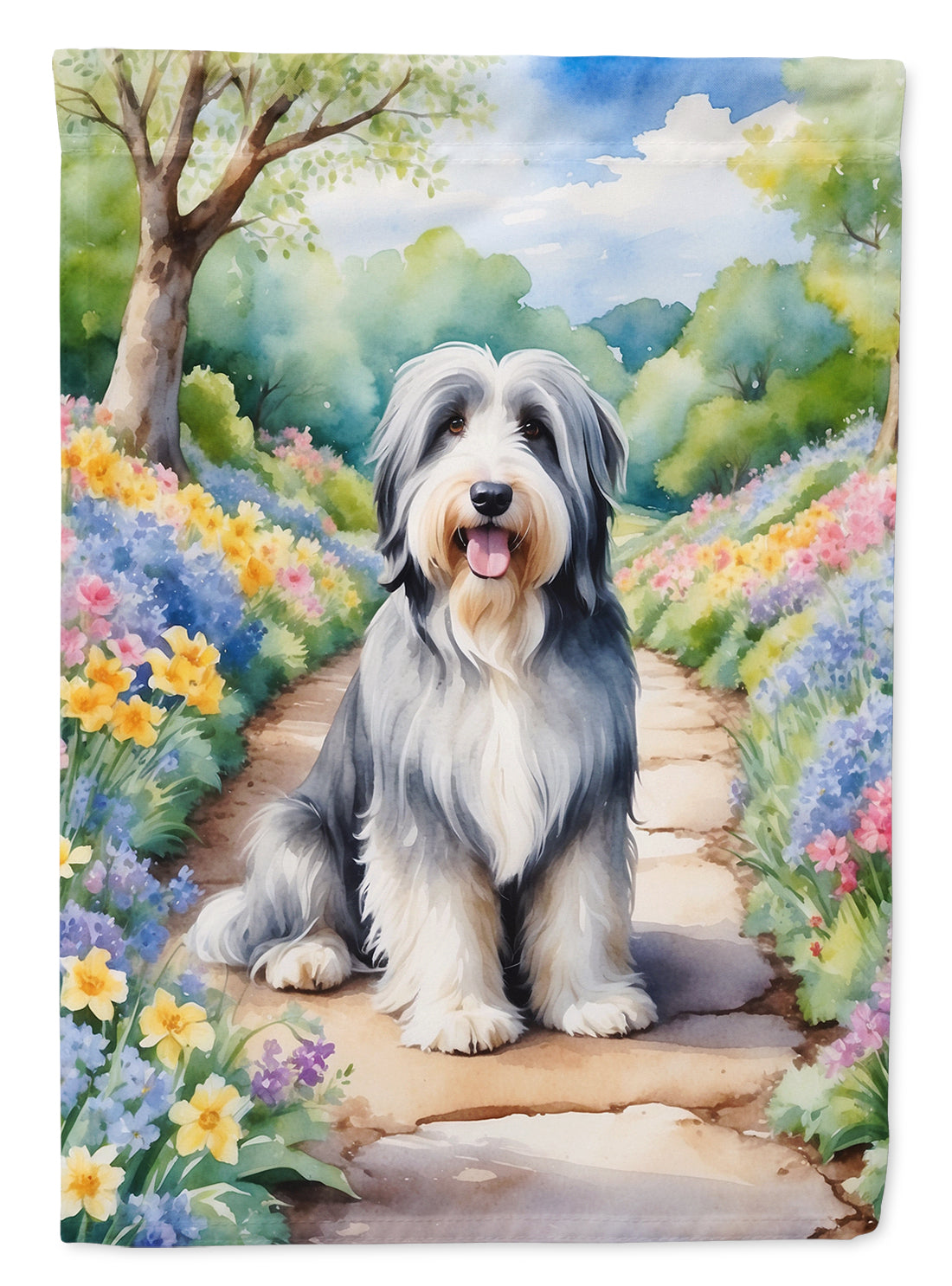 Buy this Bearded Collie Spring Garden House Flag