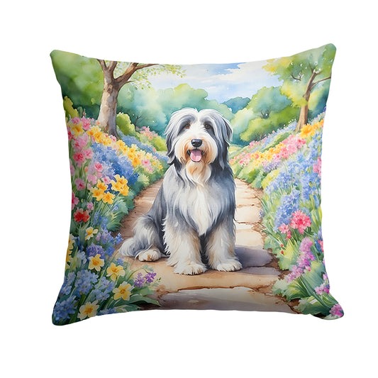 Buy this Bearded Collie Spring Garden Throw Pillow