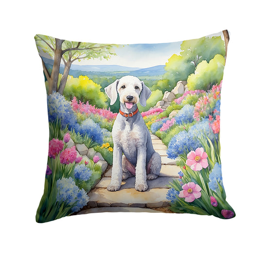 Buy this Bedlington Terrier Spring Garden Throw Pillow