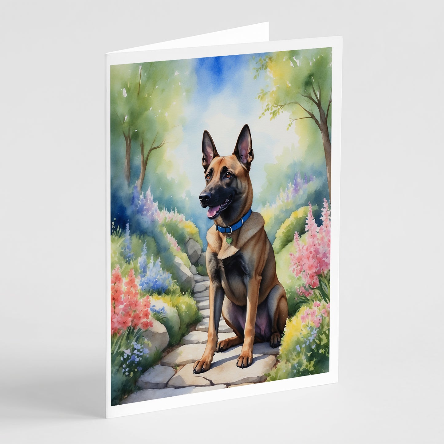 Buy this Belgian Malinois Spring Garden Greeting Cards Pack of 8