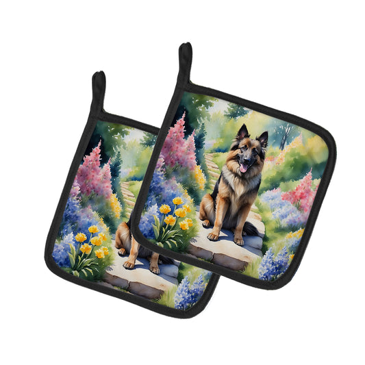 Buy this Belgian Tervuren Spring Path Pair of Pot Holders