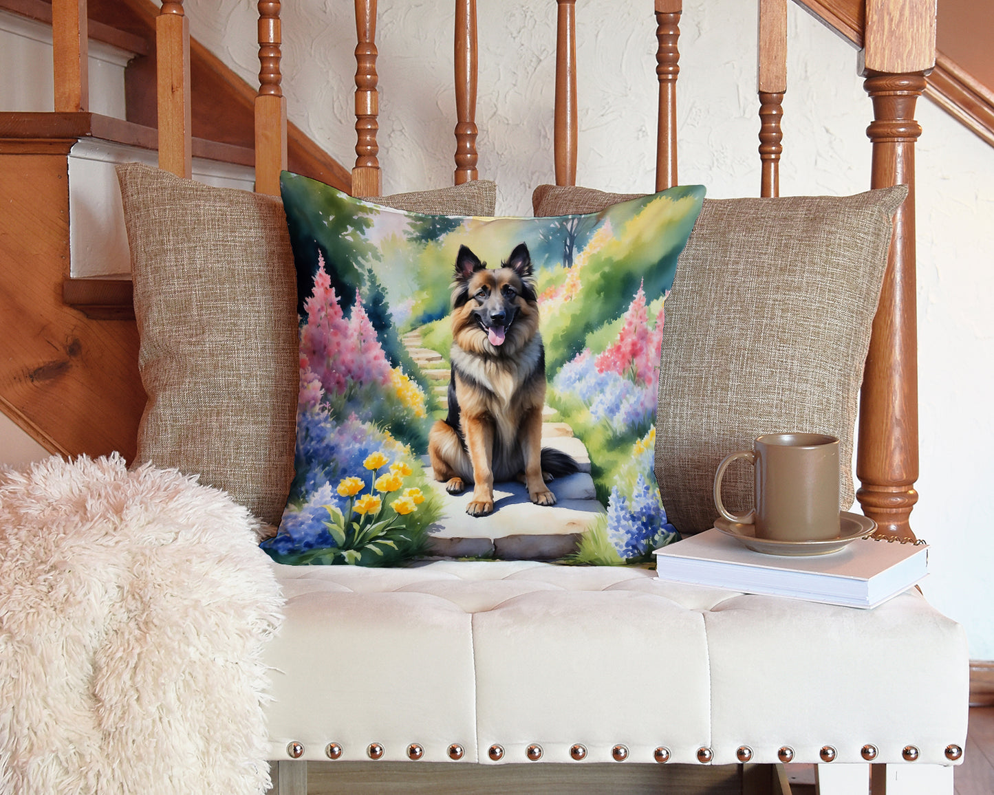 Belgian Tervuren Spring Path Throw Pillow