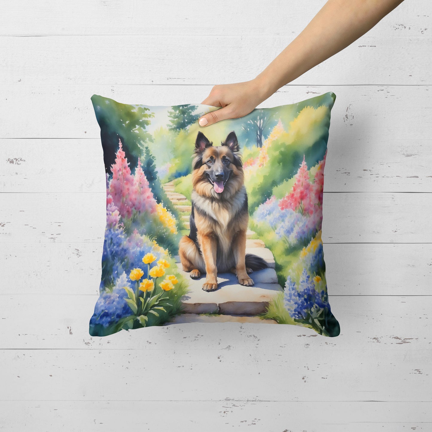 Belgian Tervuren Spring Path Throw Pillow