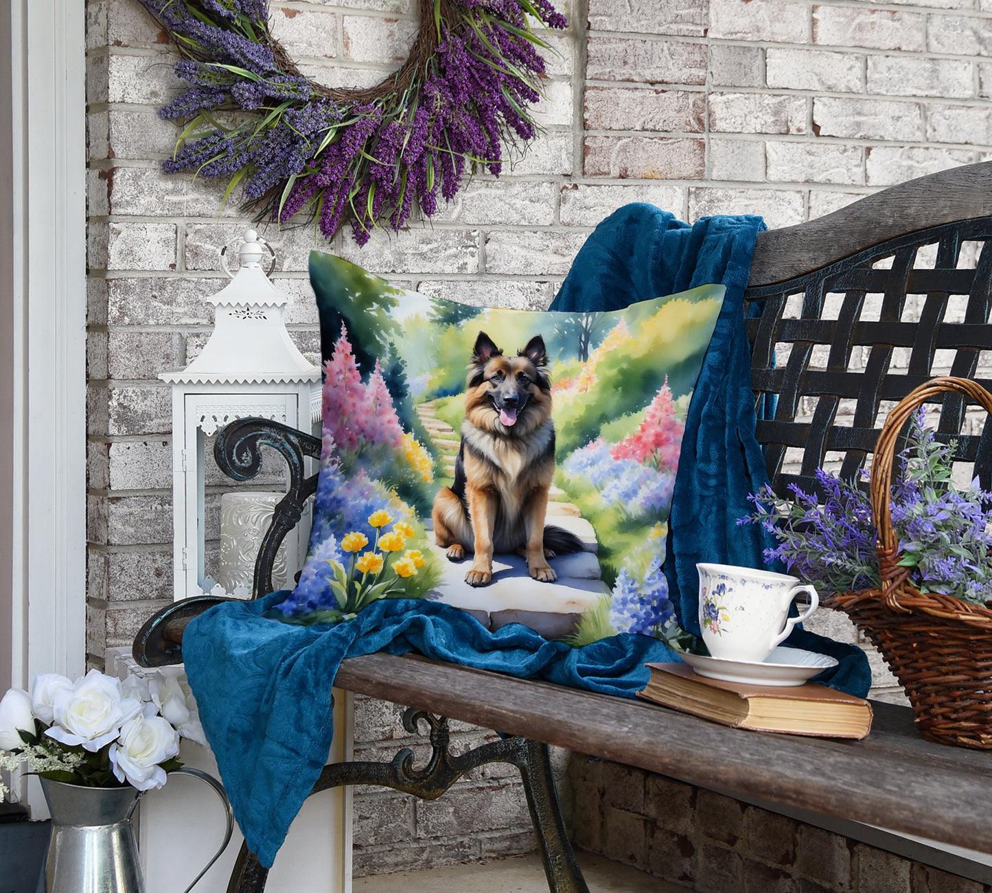 Belgian Tervuren Spring Path Throw Pillow