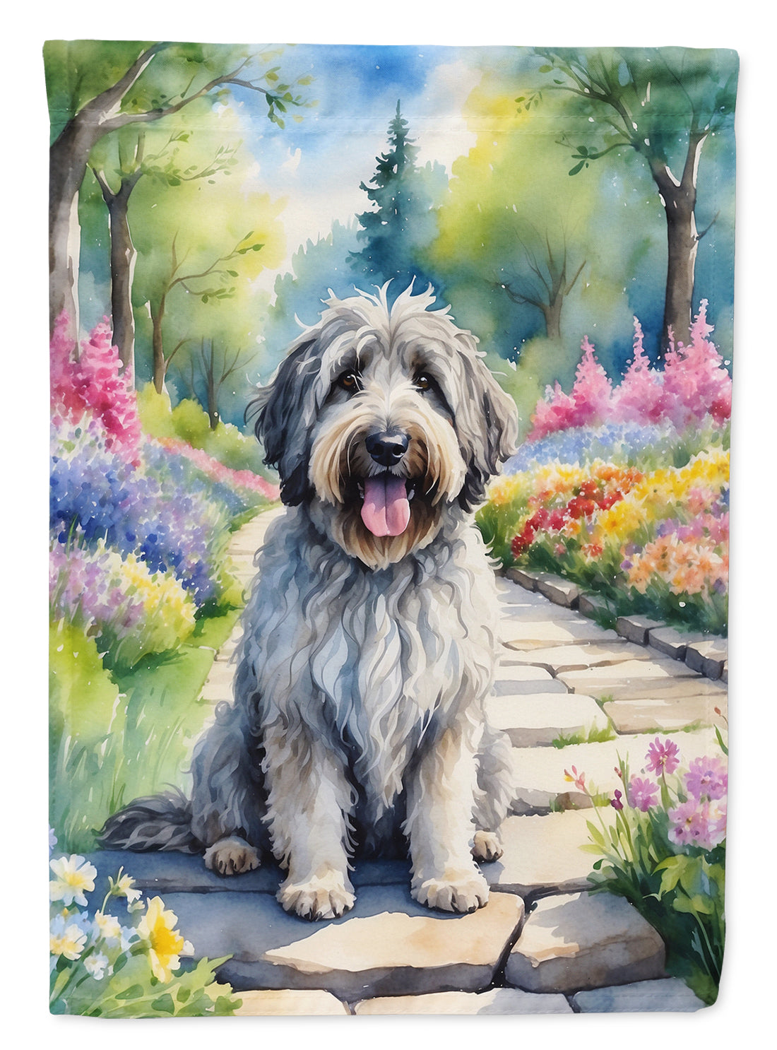 Buy this Bergamasco Sheepdog Spring Path House Flag