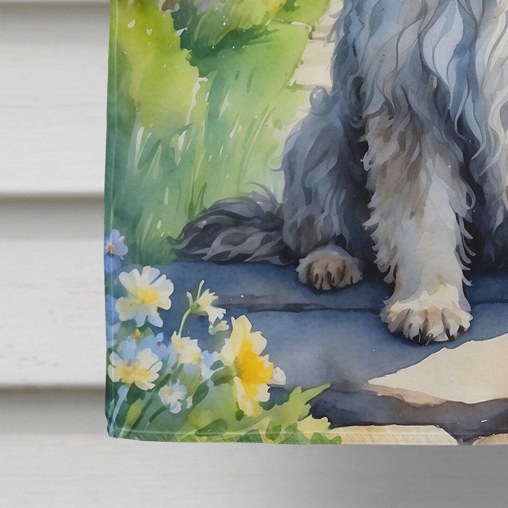 Bergamasco Sheepdog Spring Path House Flag