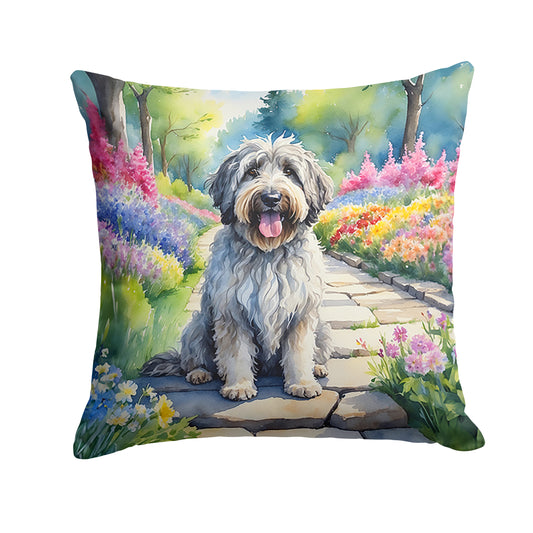 Buy this Bergamasco Sheepdog Spring Path Throw Pillow