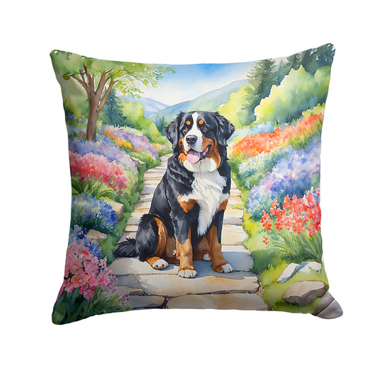 Buy this Bernese Mountain Dog Spring Path Throw Pillow