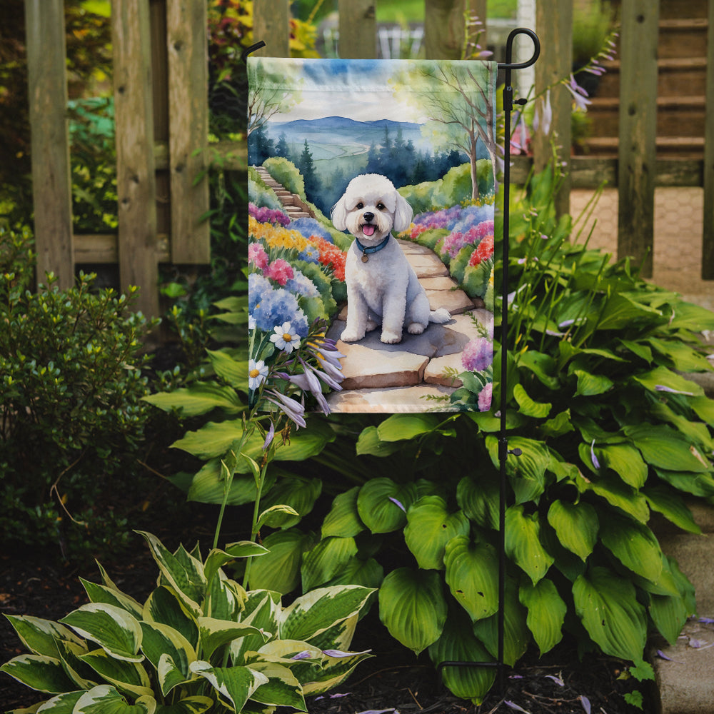 Bichon Frise Spring Path Garden Flag