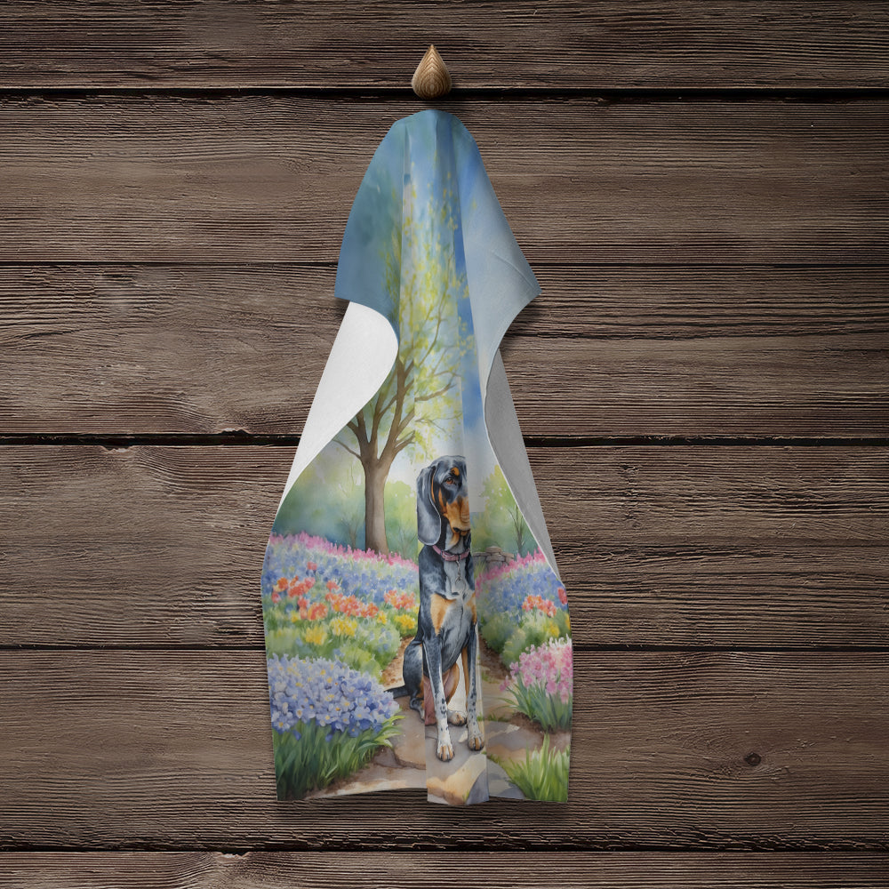 Bluetick Coonhound Spring Path Kitchen Towel