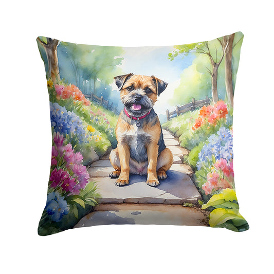 Buy this Border Terrier Spring Path Throw Pillow