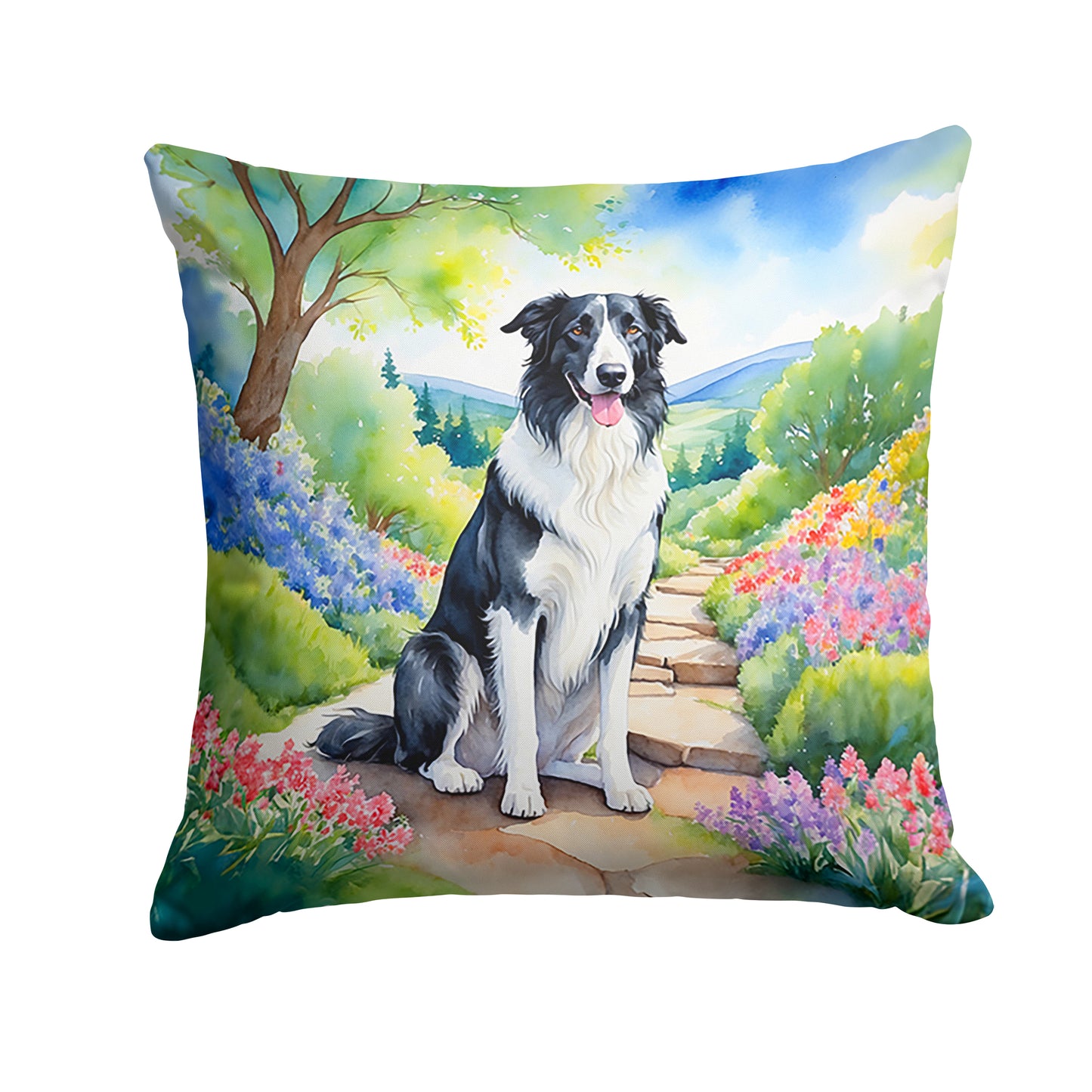 Buy this Borzoi Spring Path Throw Pillow