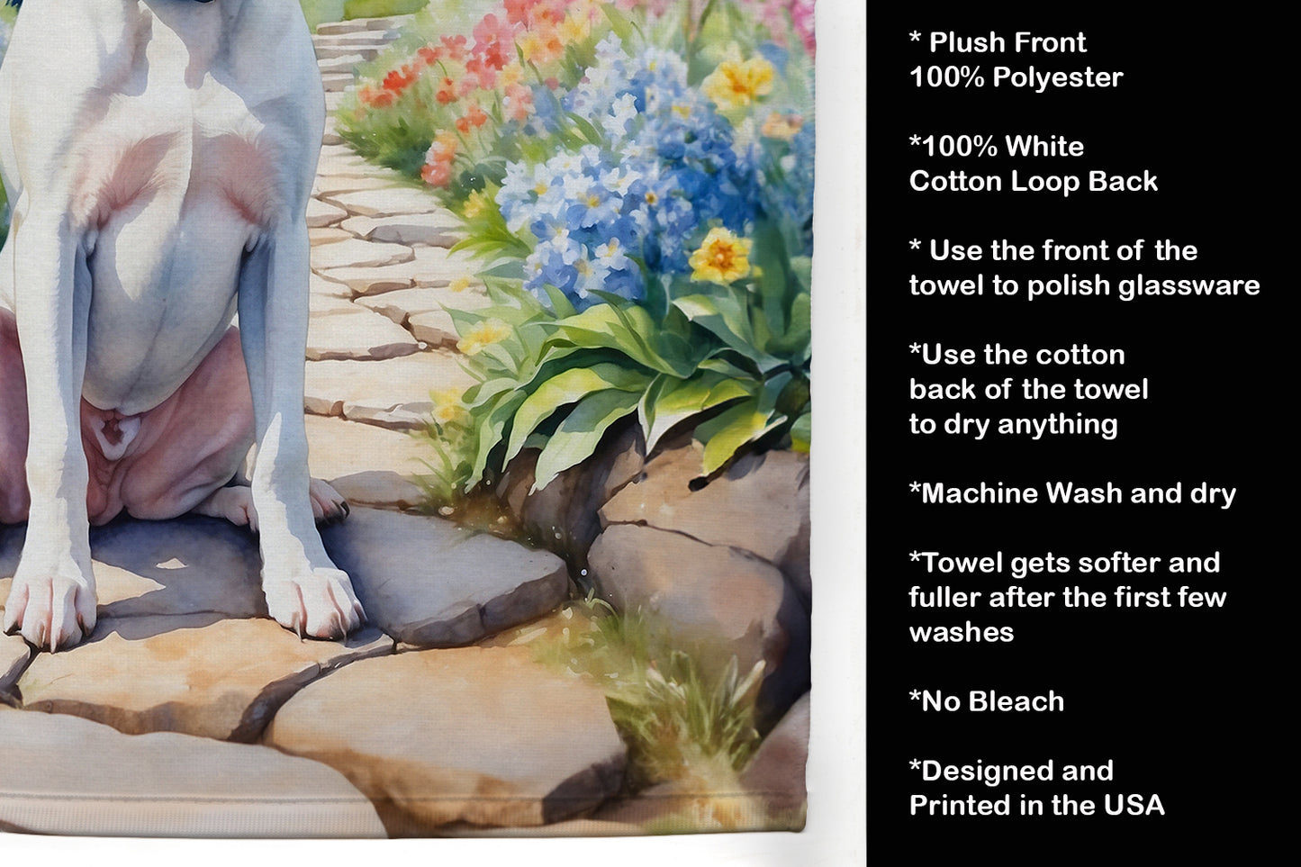 White Boxer Spring Path Kitchen Towel