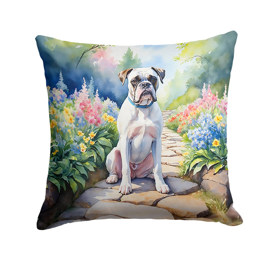 Buy this White Boxer Spring Path Throw Pillow