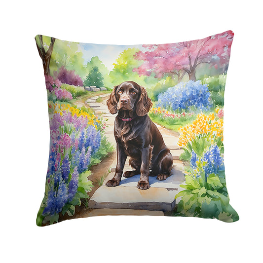 Buy this Boykin Spaniel Spring Path Throw Pillow