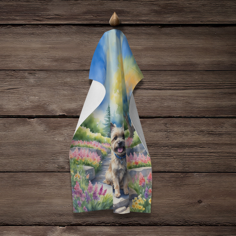 Cairn Terrier Spring Path Kitchen Towel