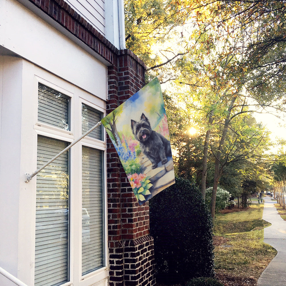 Cairn Terrier Spring Path House Flag