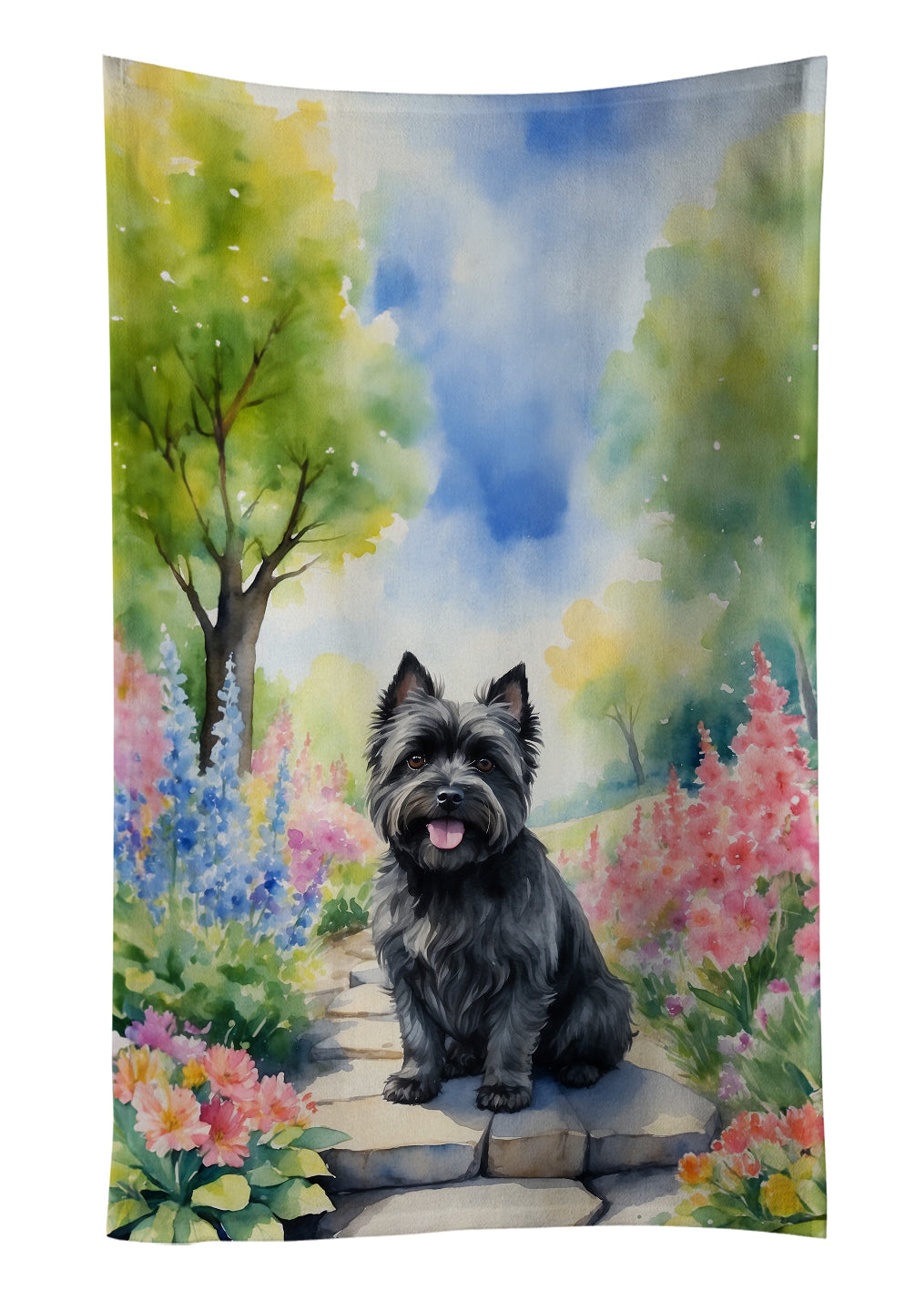 Buy this Cairn Terrier Spring Path Kitchen Towel