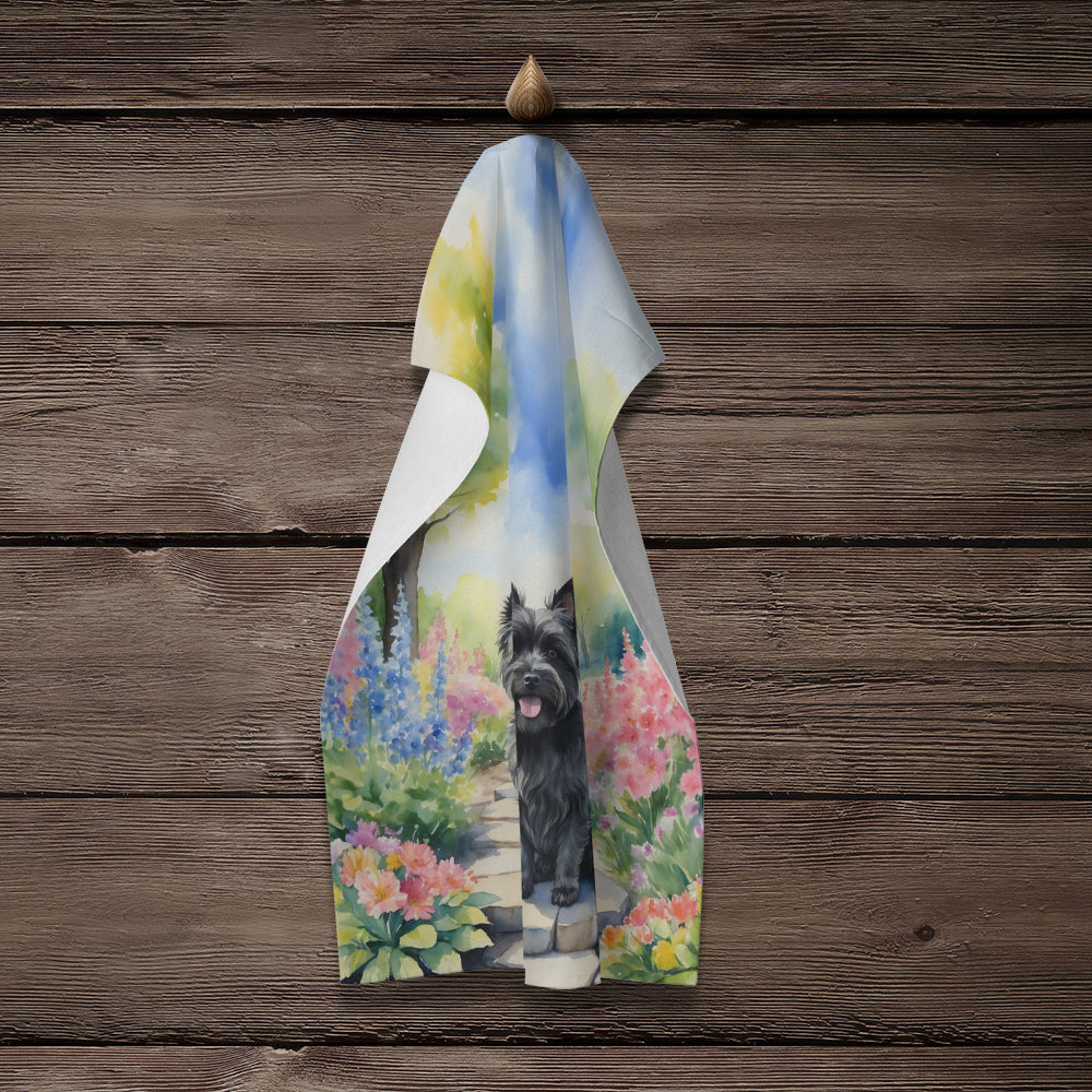 Cairn Terrier Spring Path Kitchen Towel