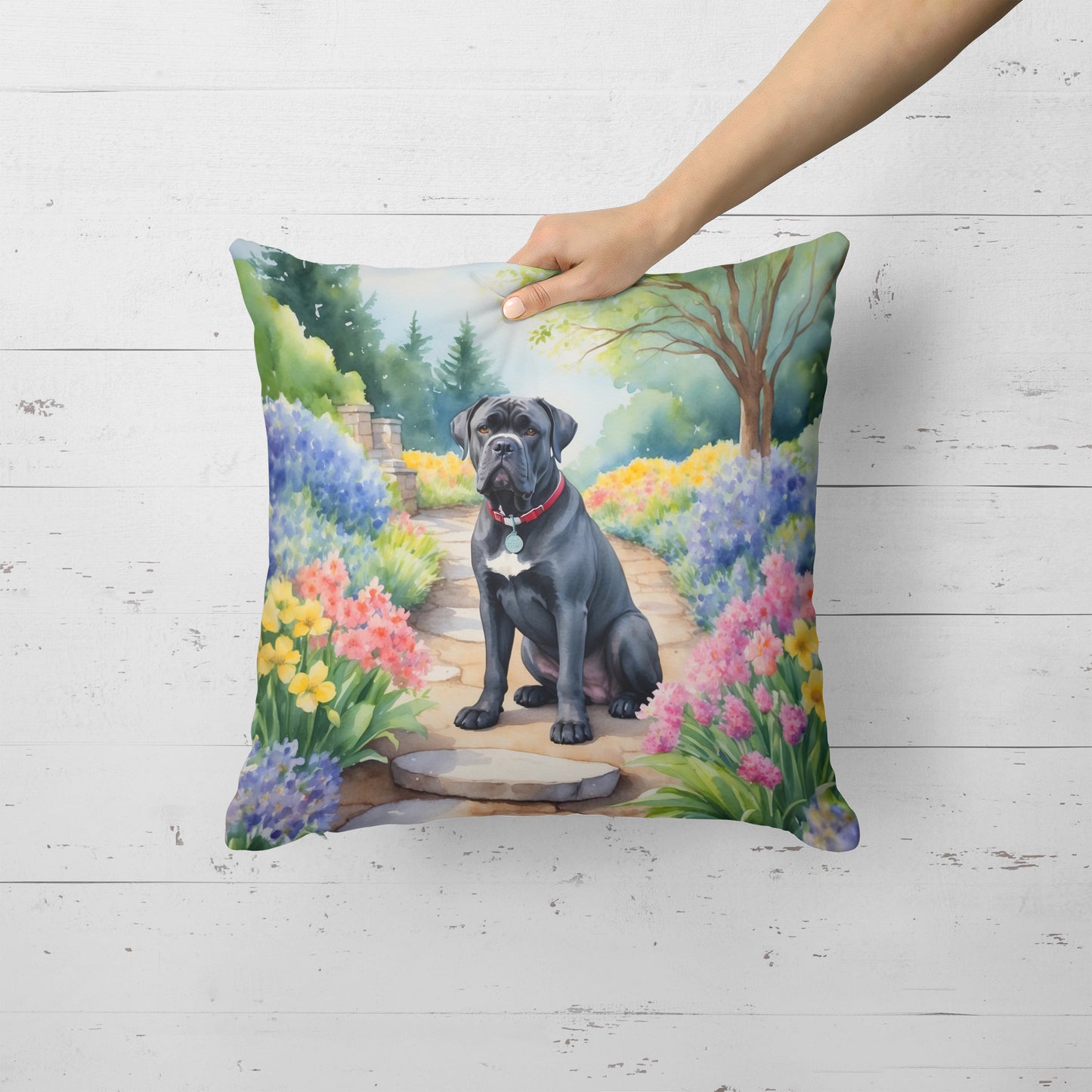 Cane Corso Spring Path Throw Pillow