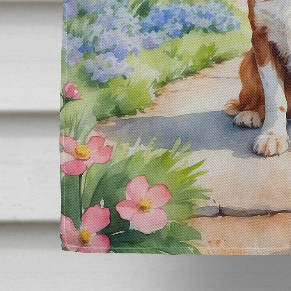 Cavalier Spaniel Spring Path House Flag