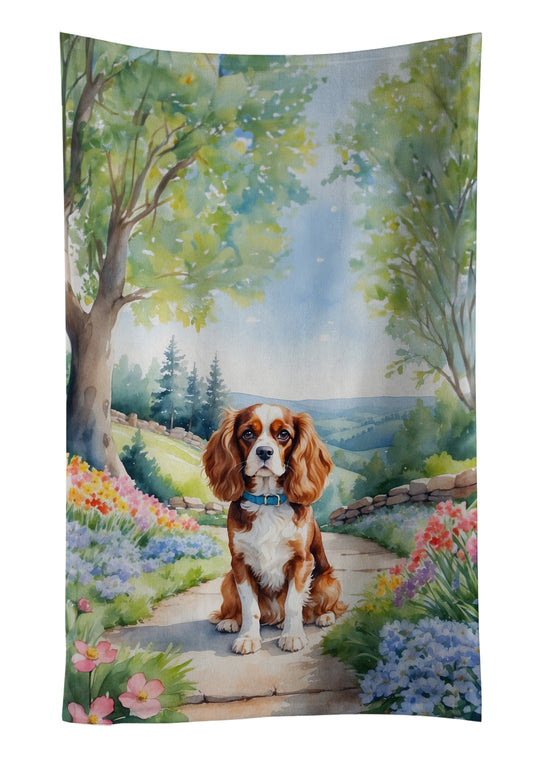 Buy this Cavalier Spaniel Spring Path Kitchen Towel