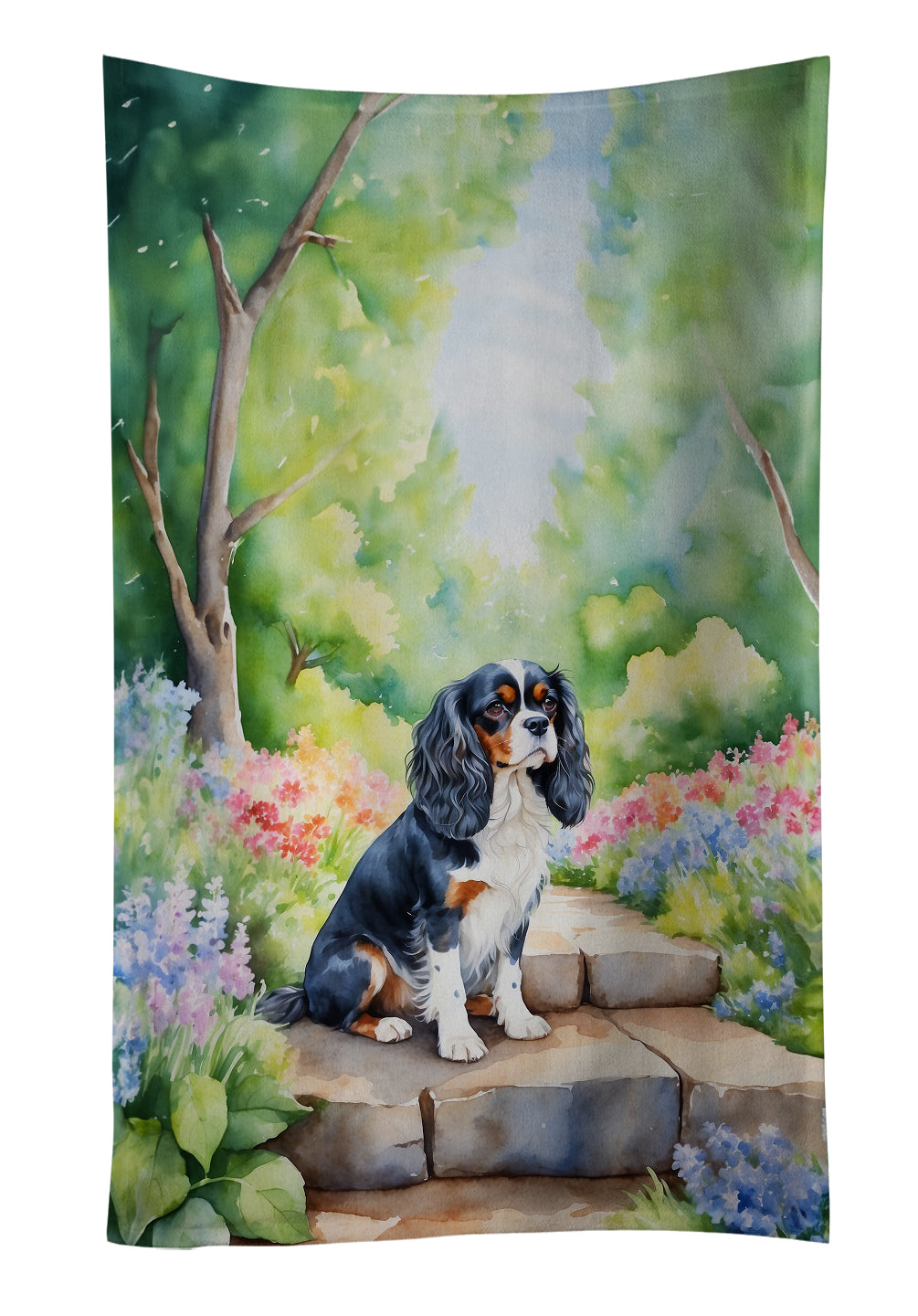 Buy this Cavalier Spaniel Spring Path Kitchen Towel