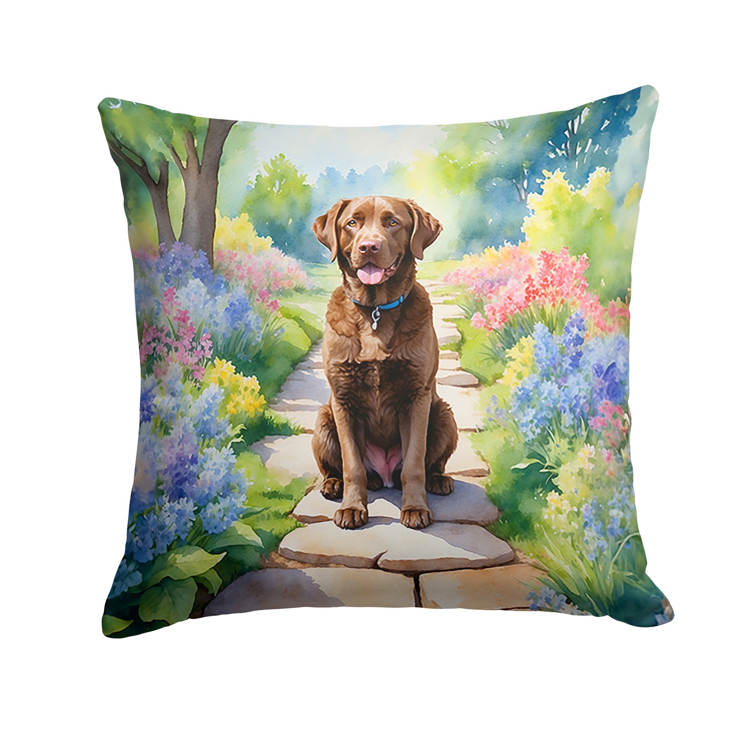 Buy this Chesapeake Bay Retriever Spring Path Throw Pillow