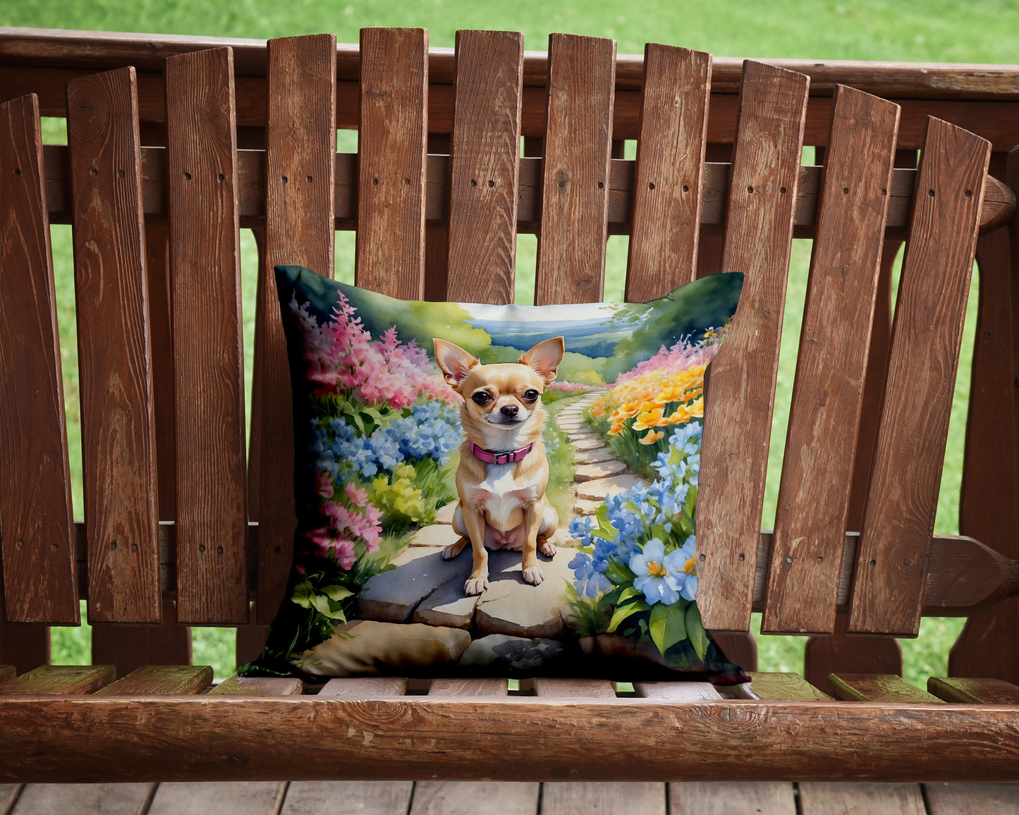 Chihuahua Spring Path Throw Pillow