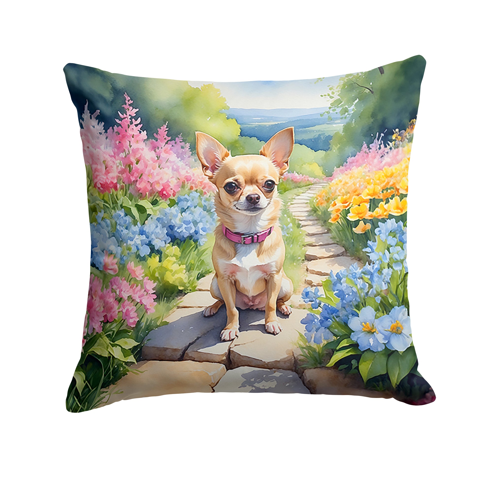 Buy this Chihuahua Spring Path Throw Pillow