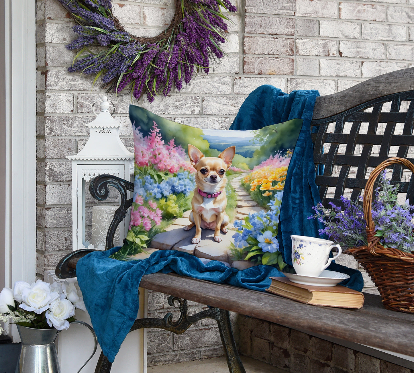 Chihuahua Spring Path Throw Pillow