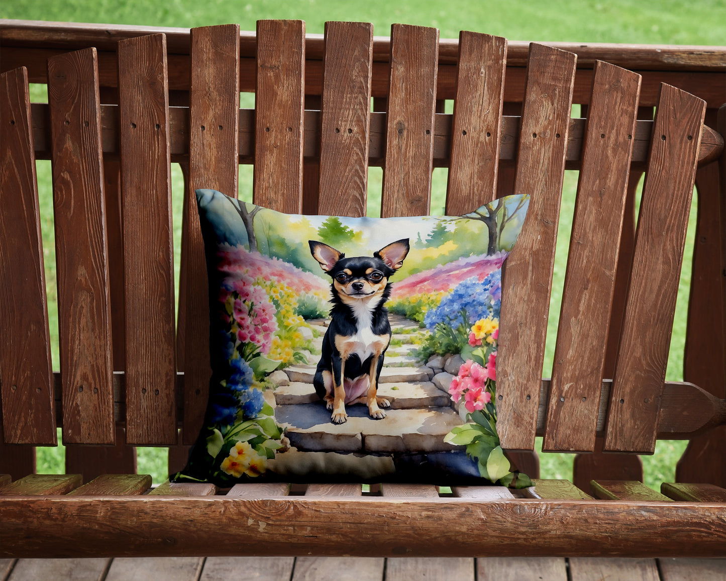 Chihuahua Spring Path Throw Pillow