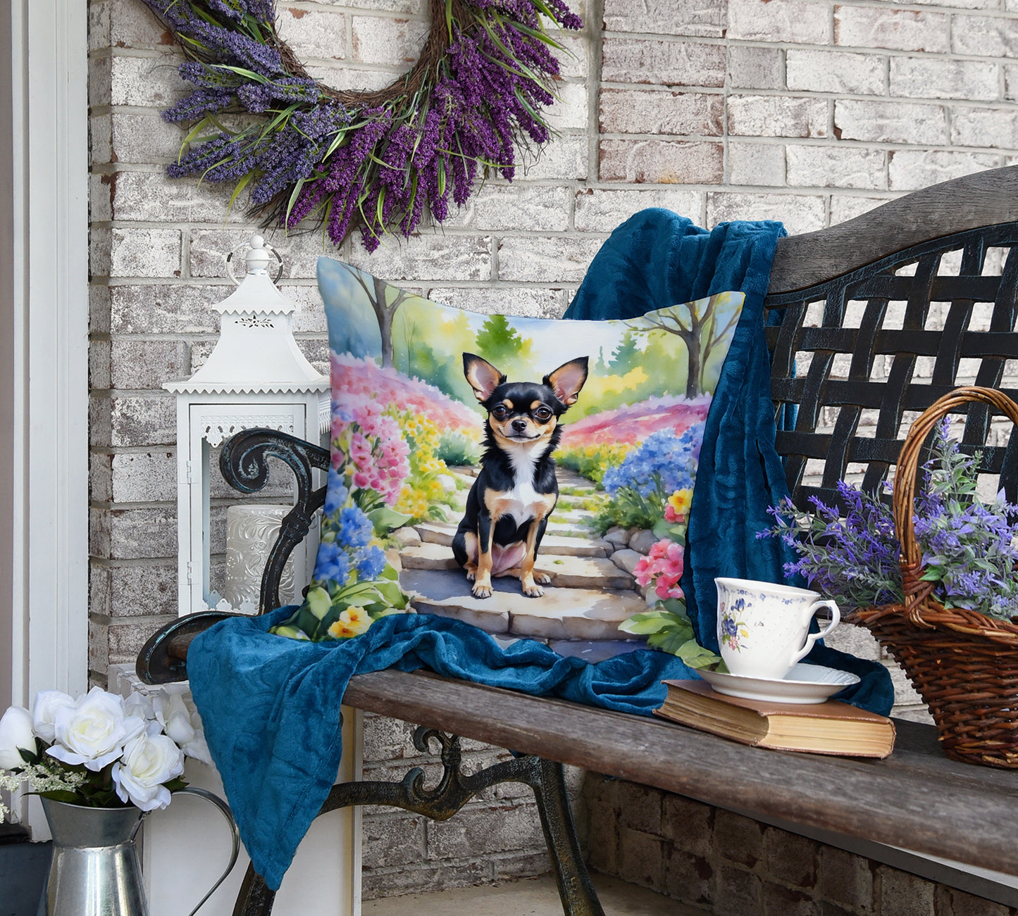 Chihuahua Spring Path Throw Pillow