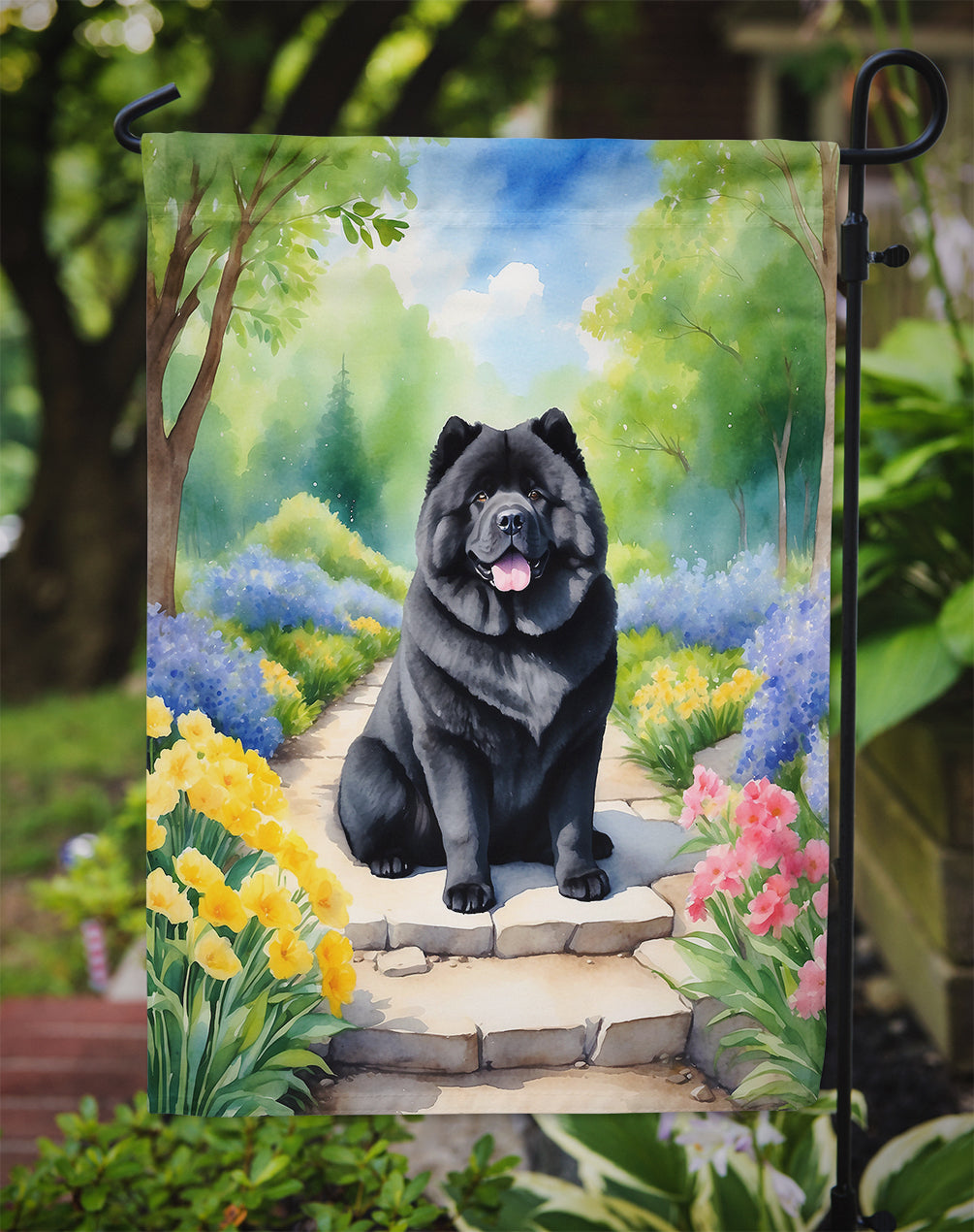 Chow Chow Spring Path Garden Flag