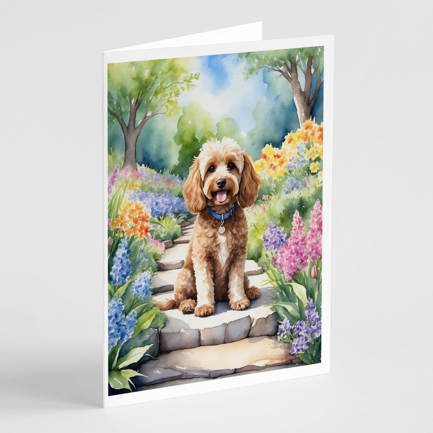 Buy this Cockapoo Spring Path Greeting Cards Pack of 8