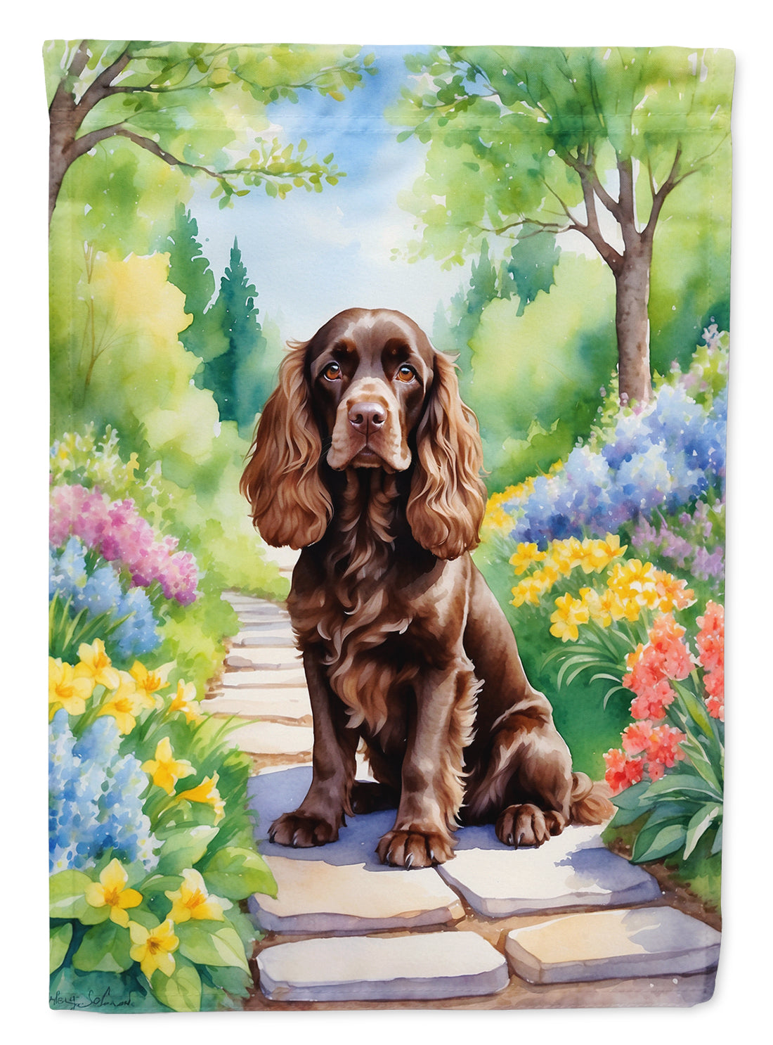 Buy this Cocker Spaniel Spring Path Garden Flag