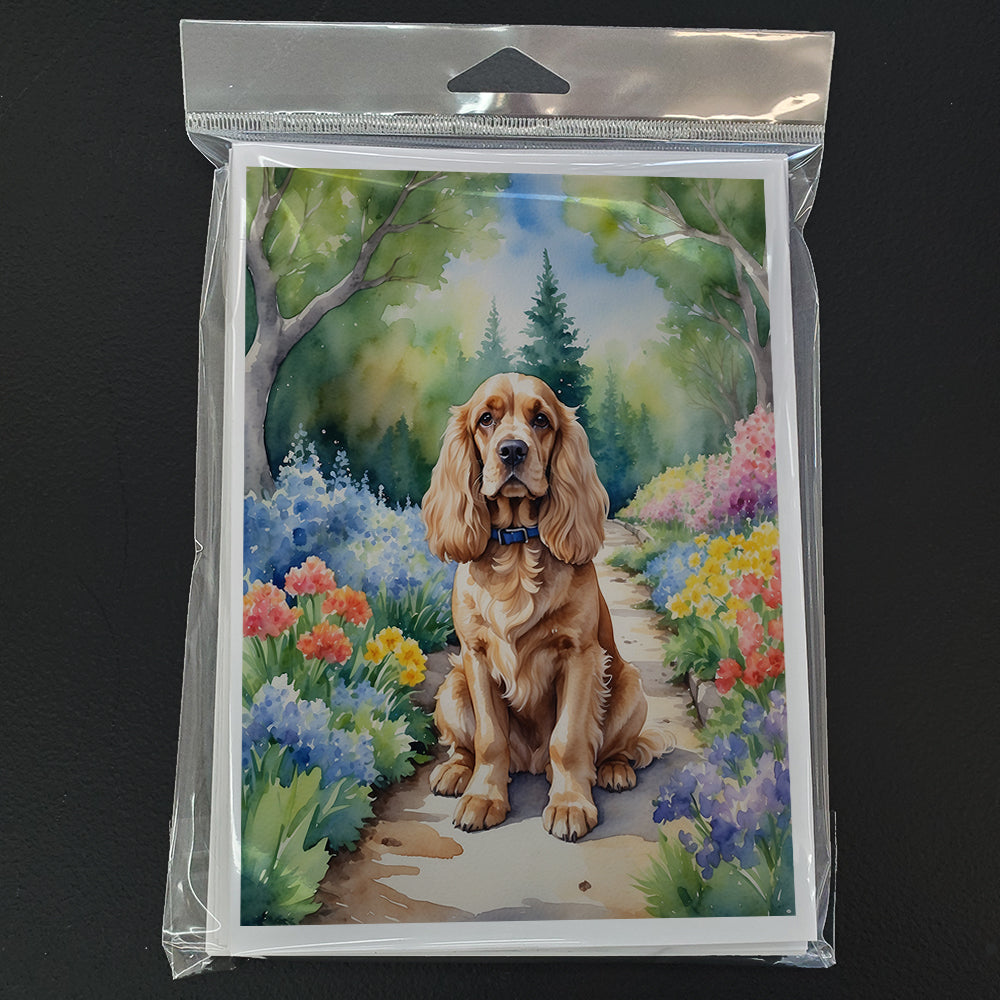 Cocker Spaniel Spring Path Greeting Cards Pack of 8