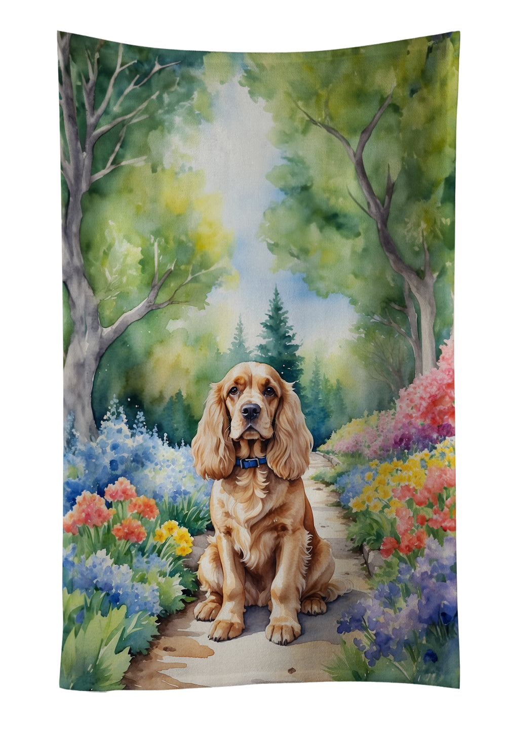 Buy this Cocker Spaniel Spring Path Kitchen Towel