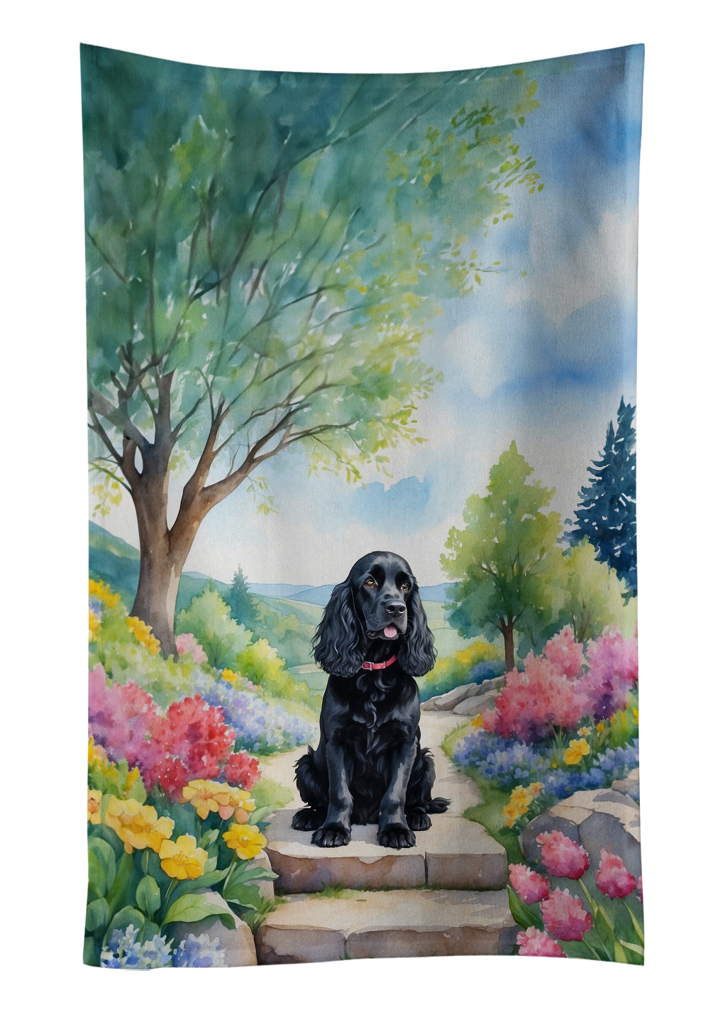 Buy this Cocker Spaniel Spring Path Kitchen Towel