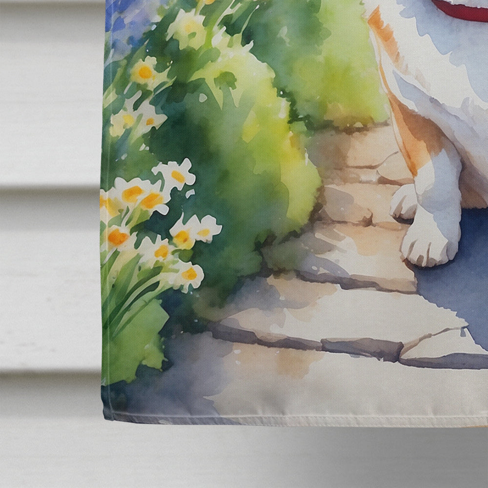 Corgi Spring Path House Flag