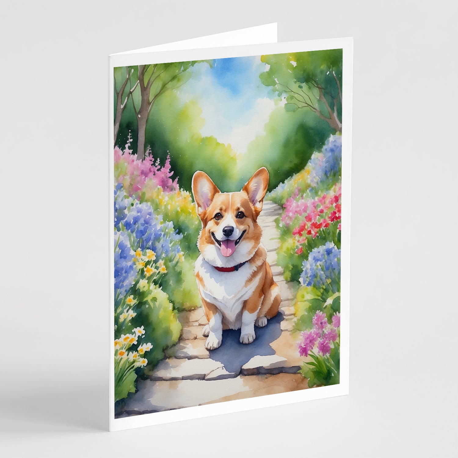 Buy this Corgi Spring Path Greeting Cards Pack of 8