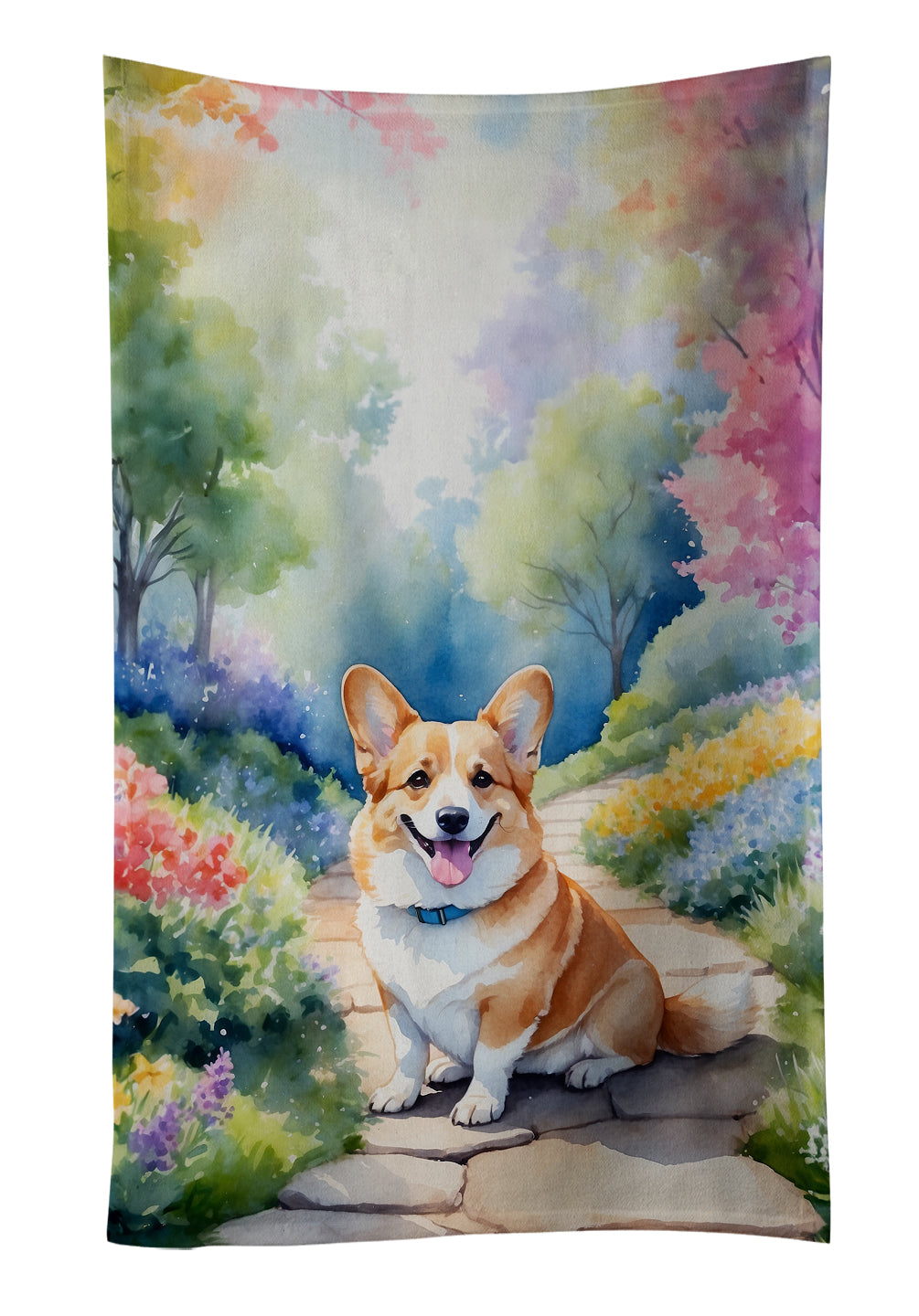 Buy this Corgi Spring Path Kitchen Towel