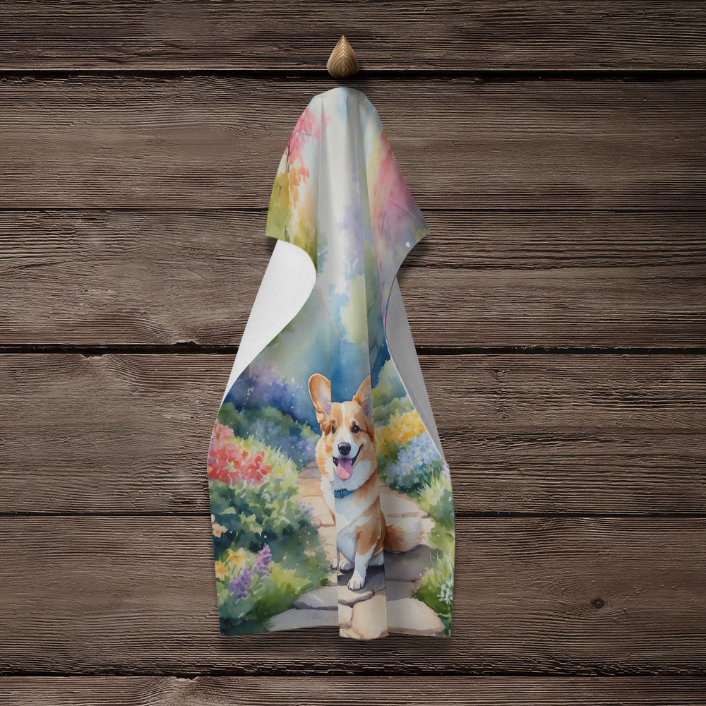 Corgi Spring Path Kitchen Towel