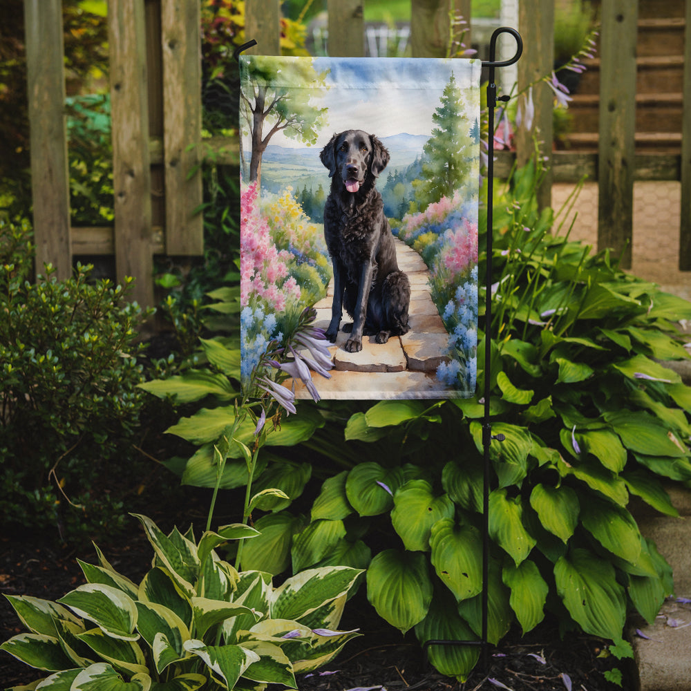 Curly-Coated Retriever Spring Path Garden Flag