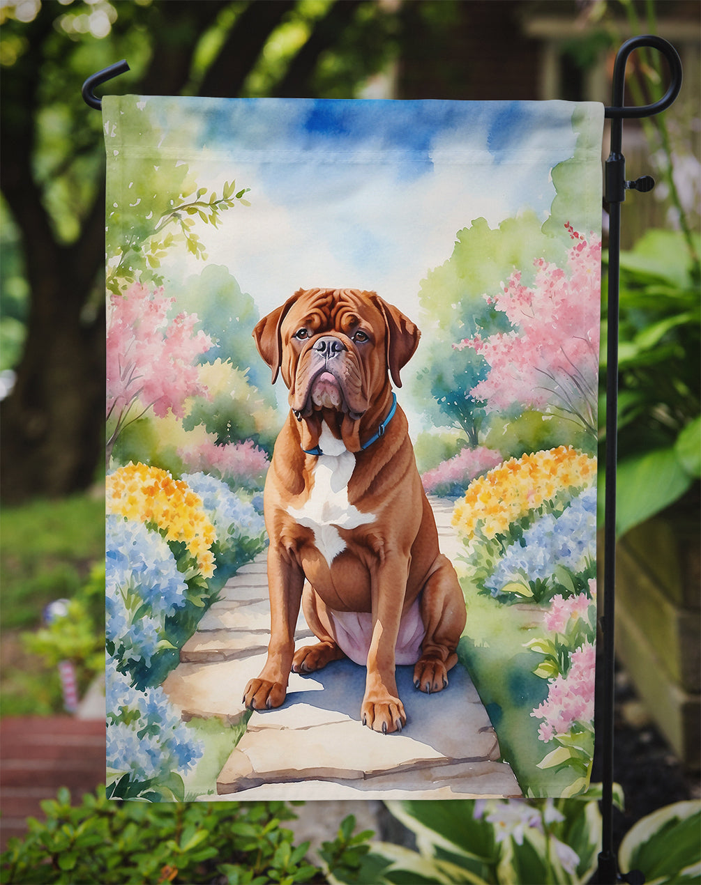 Dogue de Bordeaux Spring Path Garden Flag