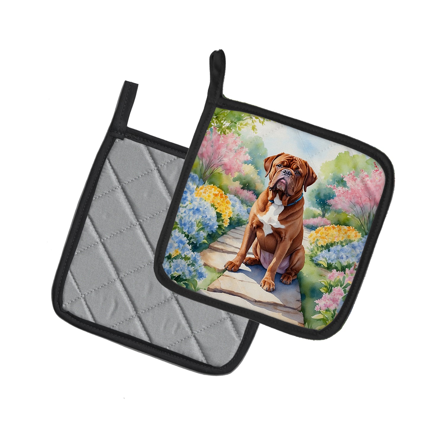 Dogue de Bordeaux Spring Path Pair of Pot Holders