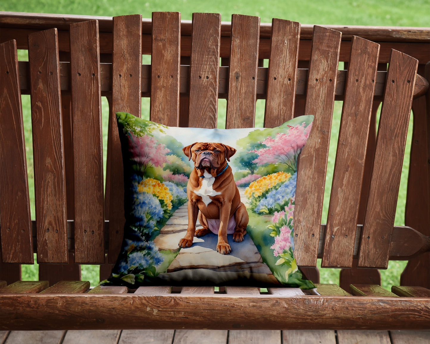 Dogue de Bordeaux Spring Path Throw Pillow