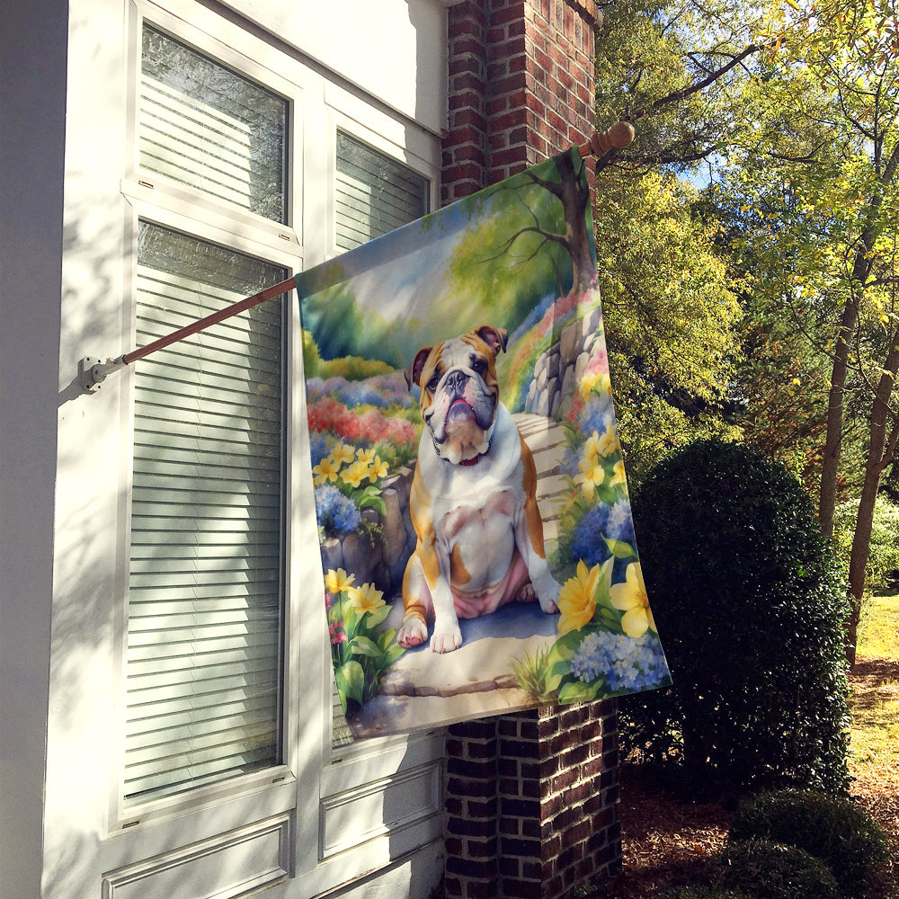 English Bulldog Spring Path House Flag