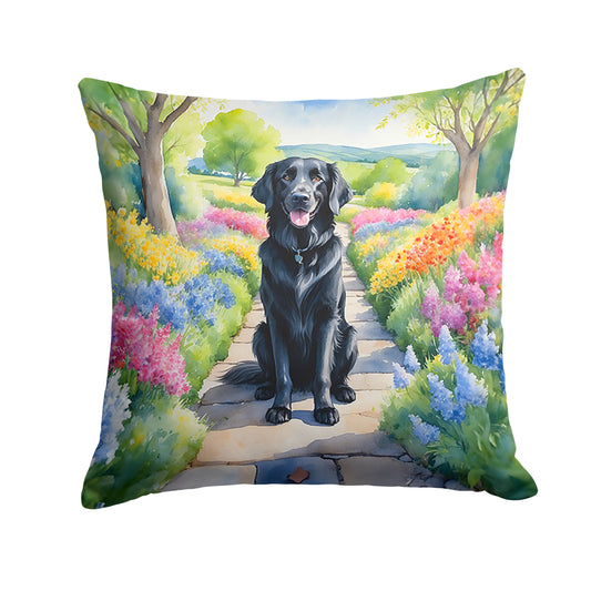 Buy this Flat-Coated Retriever Spring Path Throw Pillow